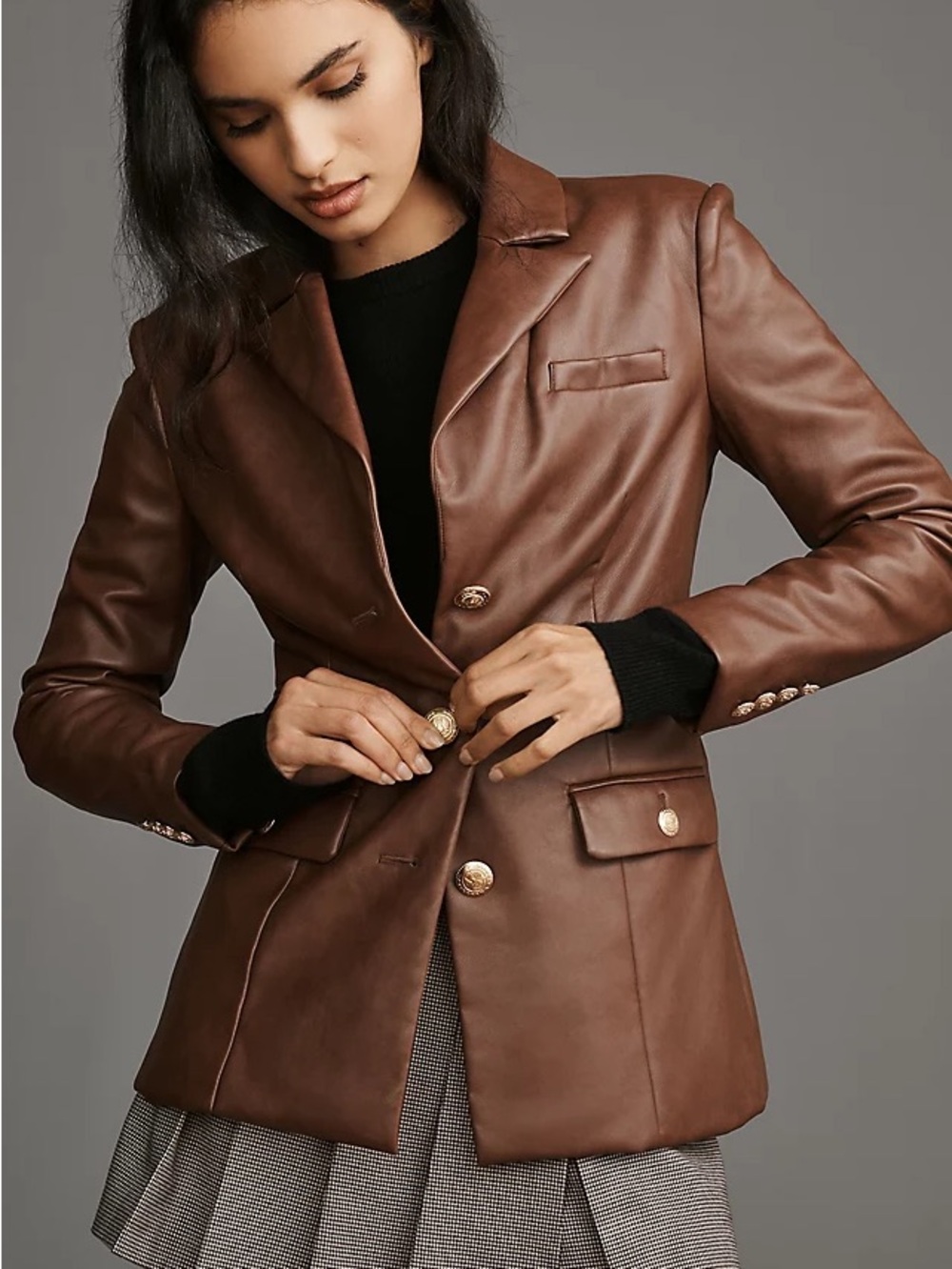 Purchased from Anthropologie 🧥Avec Les Filles Brown Faux Leather Jacket